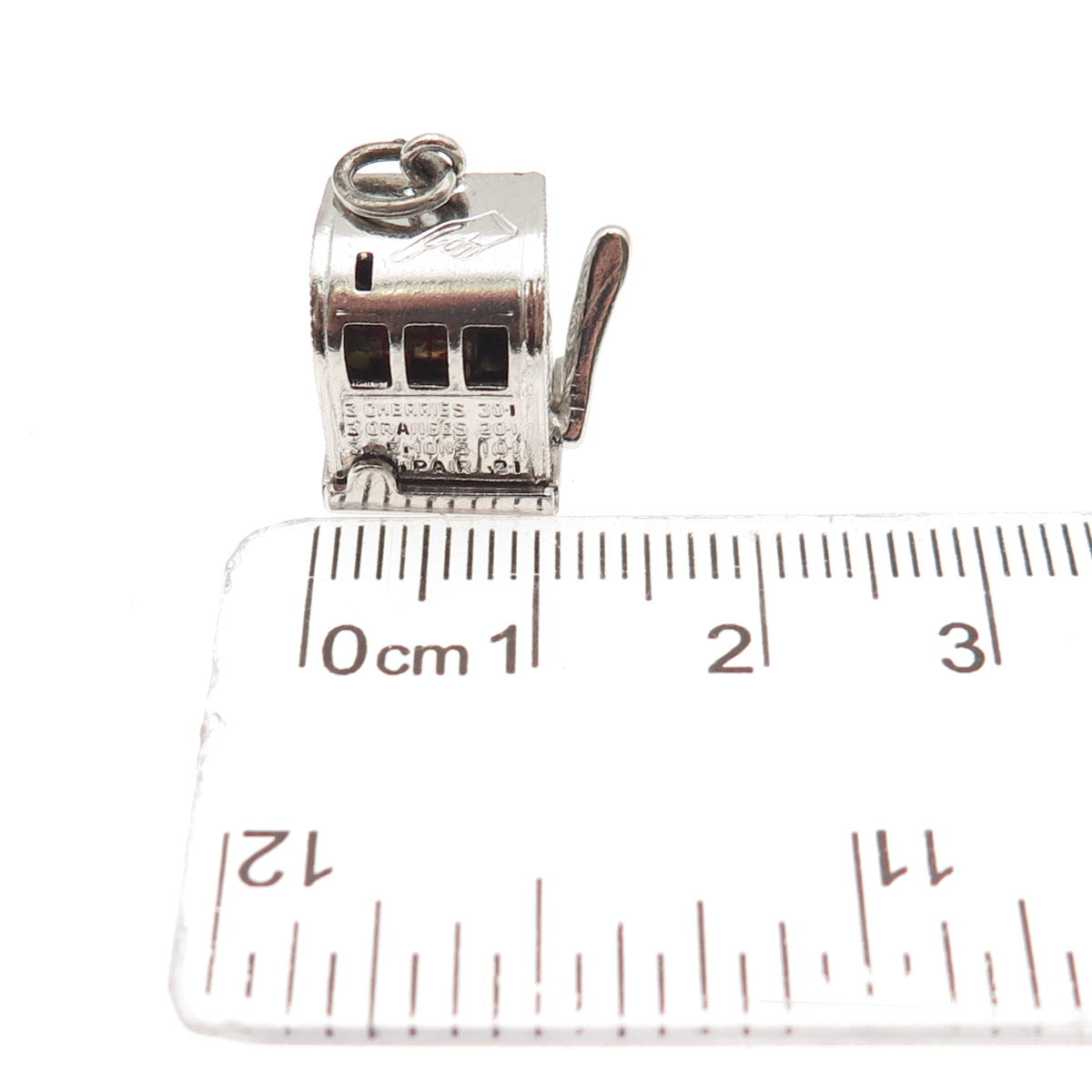 925 Sterling Silver Antique Art Deco Casino Slot Machine 3D Mini Charm Pendant