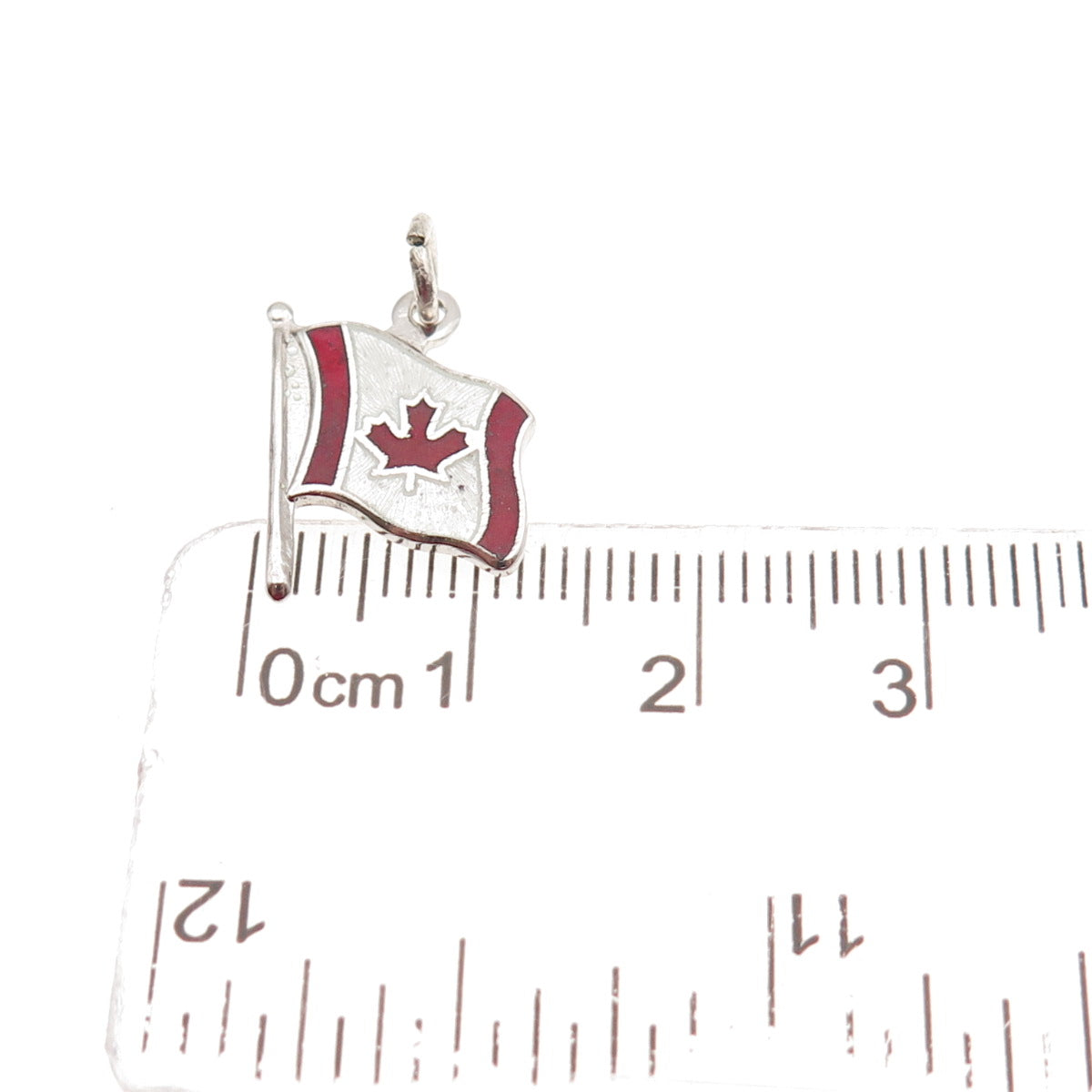 BREADNER CO. Sterling Silver Vintage Enamel Flag of Canada Mini Charm Pendant
