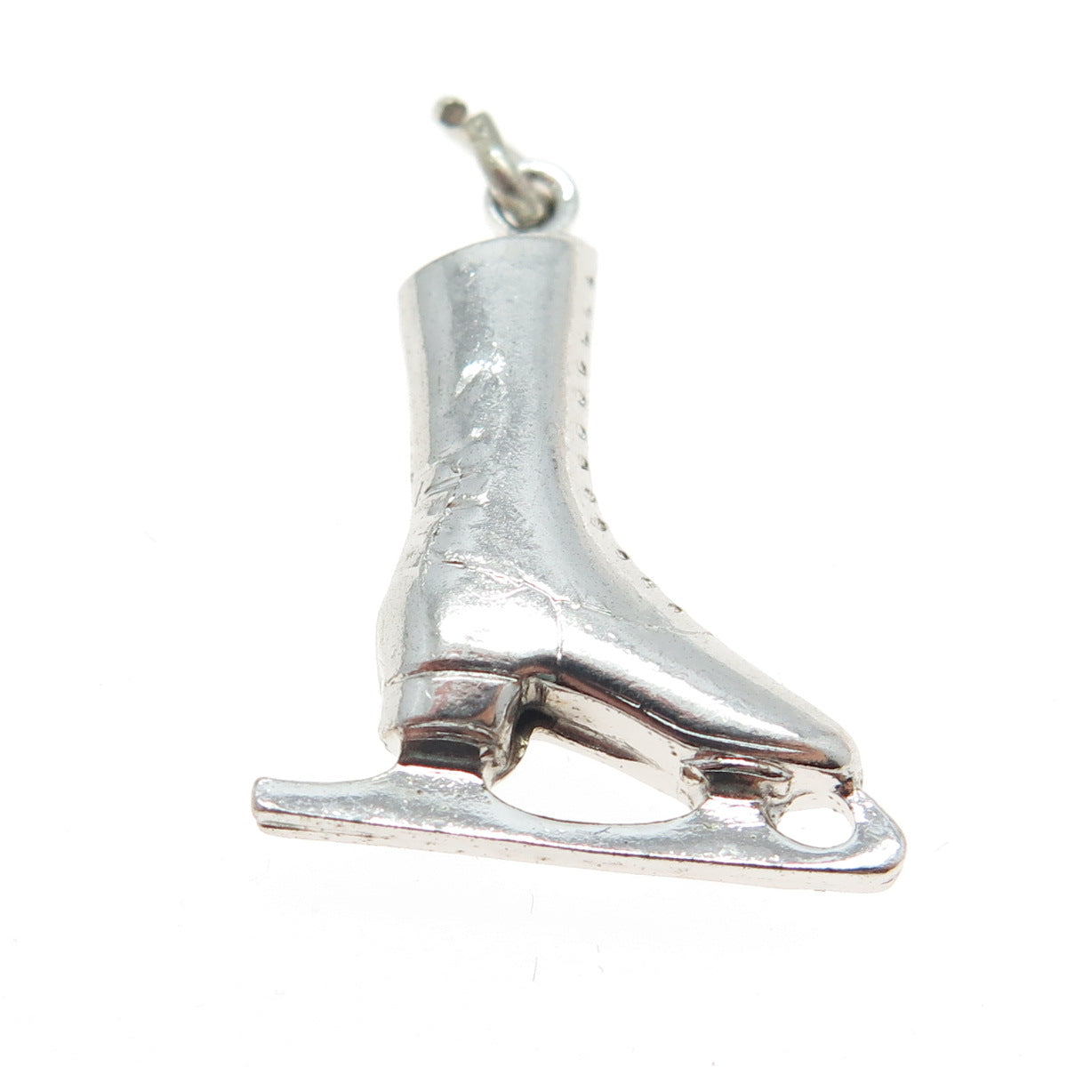 925 Sterling Silver Vintage Ice Skating Shoe 3D Charm Pendant