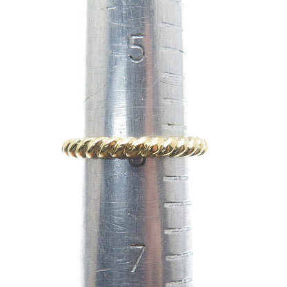 DSMK 925 Sterling Gold Plated Round-Cut C Z Twisted Engagement Ring Size 6