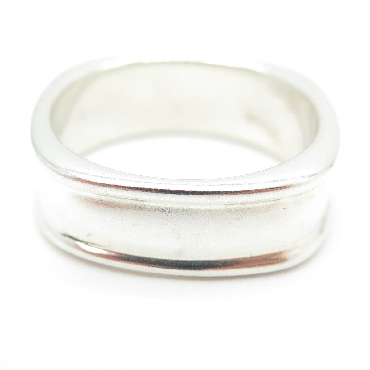 925 Sterling Silver Vintage Modernist Band Ring Size 10