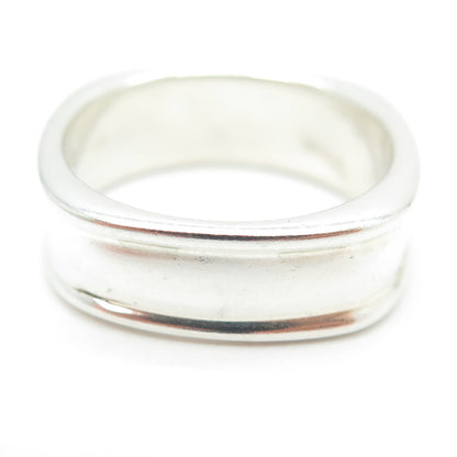 925 Sterling Silver Vintage Modernist Band Ring Size 10