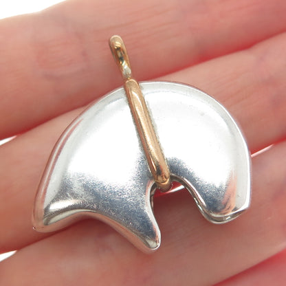 Old Pawn 925 Sterling Silver 2-Tone Vintage Southwest Native Bear Charm Pendant
