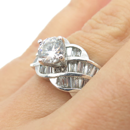 925 Sterling Silver Multi-C Z Ring Size 6.25