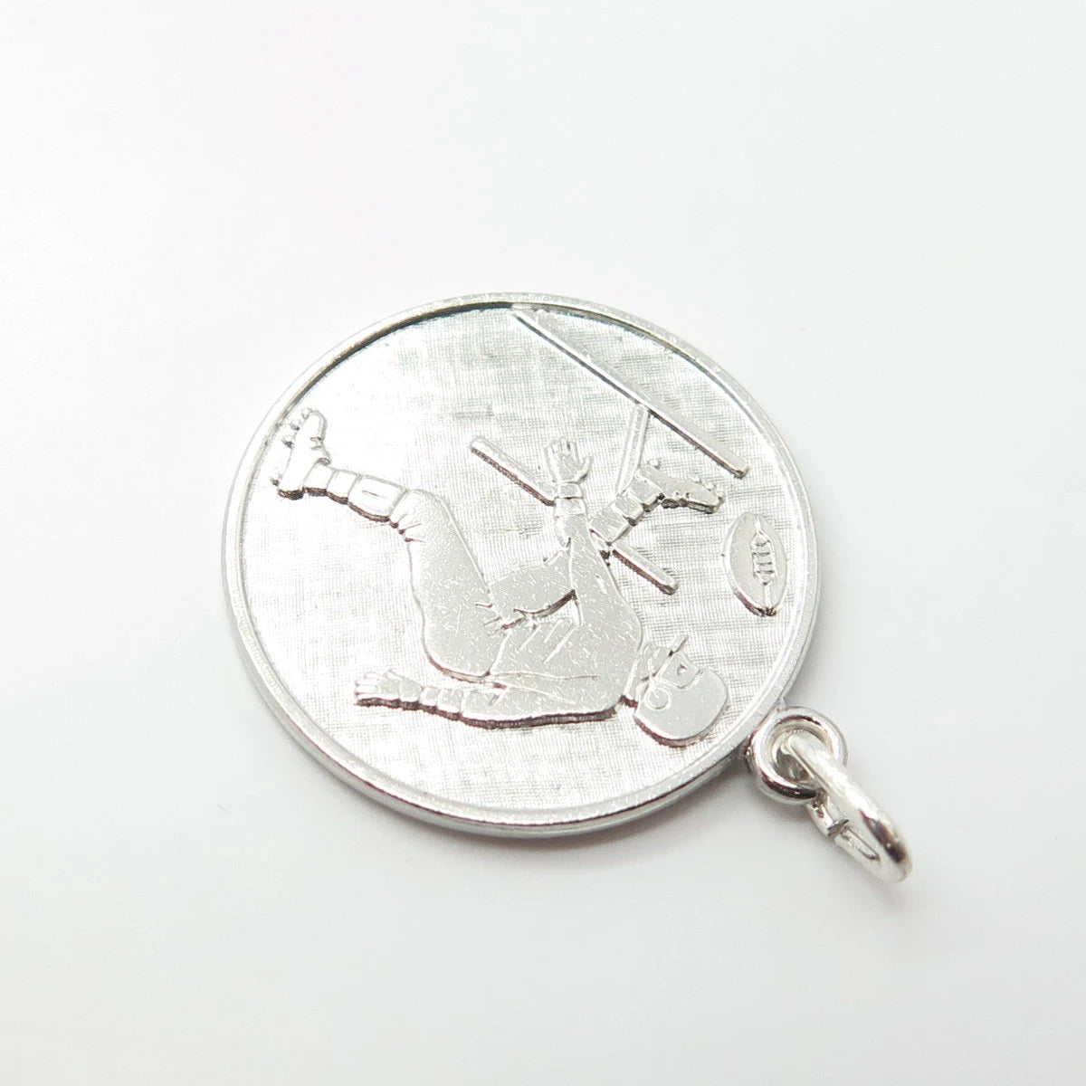 925 Sterling Silver Vintage Wells American Football Player Charm Pendant