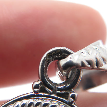 925 Sterling Silver Vintage Real Agate Charm Pendant