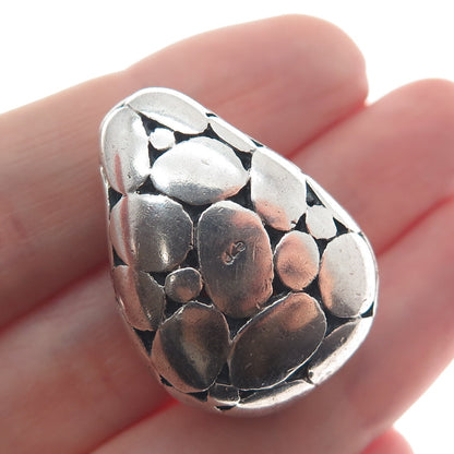 925 Sterling Silver Vintage Modernist Kali Oxidized Slide Pendant