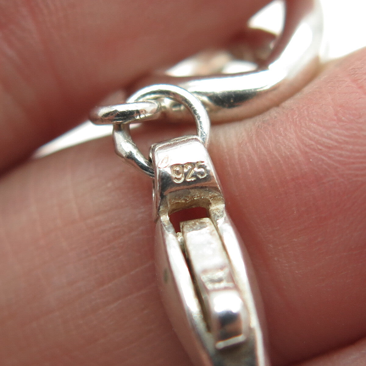 925 Sterling Silver Vintage Curb Link Heavy Bracelet 7.5"