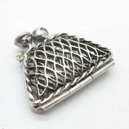925 Sterling Silver Vintage C Z Ladies Pouch Necklace Central Part
