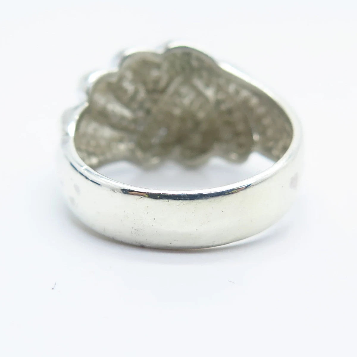 925 Sterling Silver Vintage Ribbed Ring Size 8.25