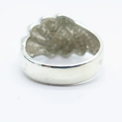 925 Sterling Silver Vintage Ribbed Ring Size 8.25