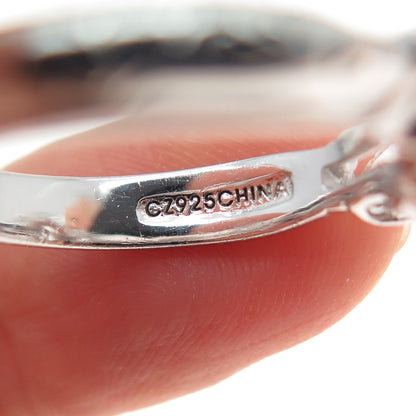 TACORI 925 Sterling Silver Round & Pear-Cut C Z Engagement Ring Size 8.25