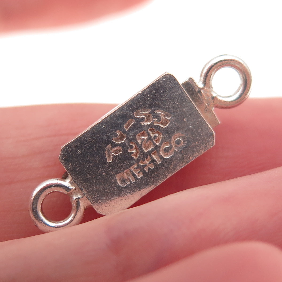 925 Sterling Silver Vintage Mexico Bracelet / Necklace Box Lock Clasp