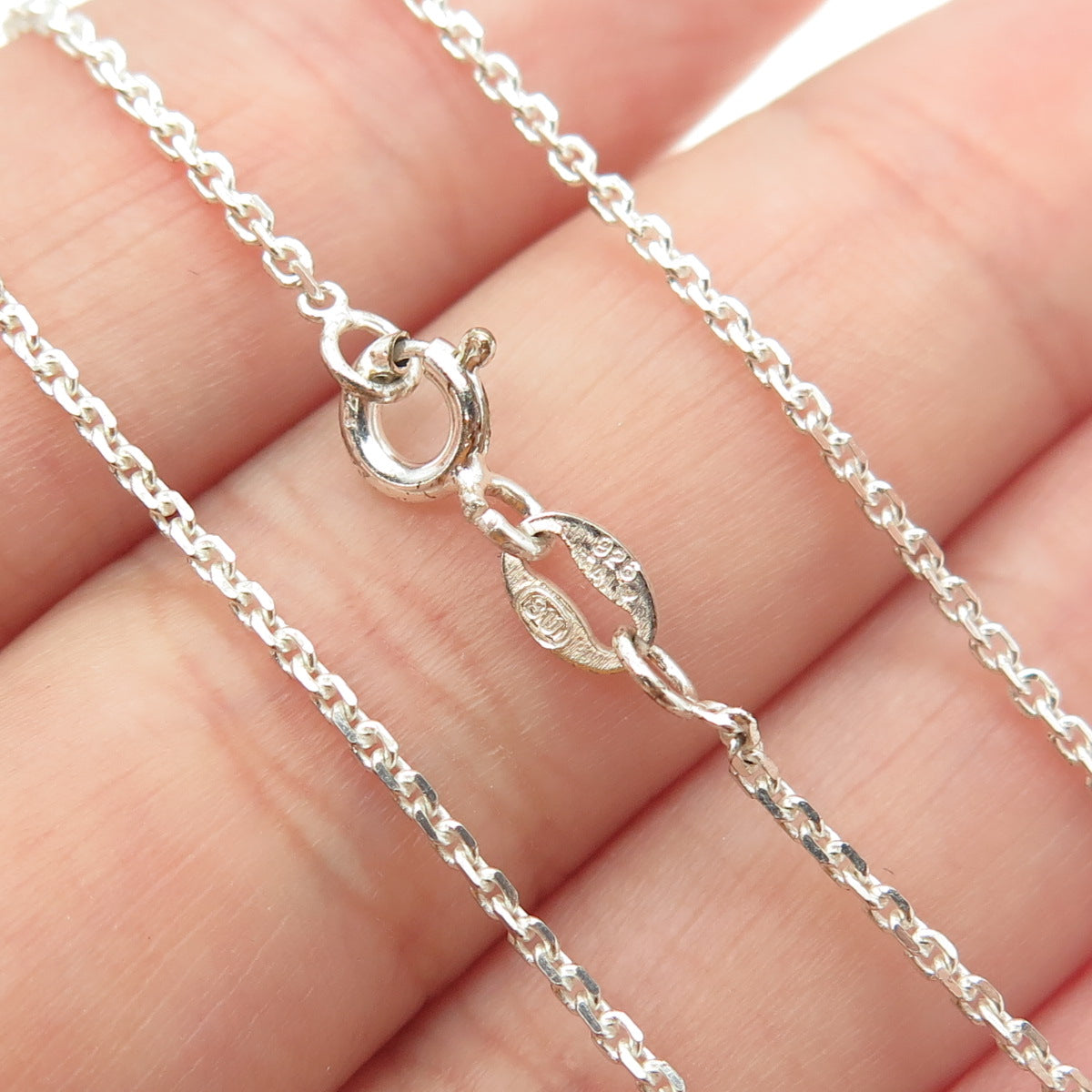 925 Sterling Silver Italy Cable Chain Necklace 16"