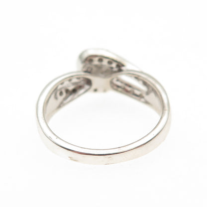 925 Sterling Silver Real Round-Cut Diamond Engagement Ring Size 7