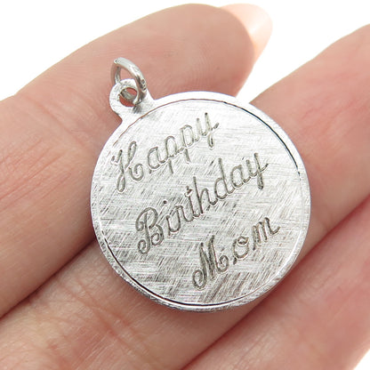 GRIFFITH & SONS CO. 925 Sterling Silver Vintage "Happy Birthday Mom" Pendant