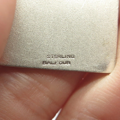 925 Sterling Silver Vintage Balfour Golf Player Rectangle Pendant