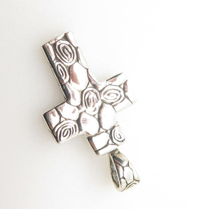 925 Sterling Silver Pebble Cross Pendant