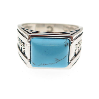 CHIMODA 925 Sterling Silver Real Turquoise Arrow Ring Size 7