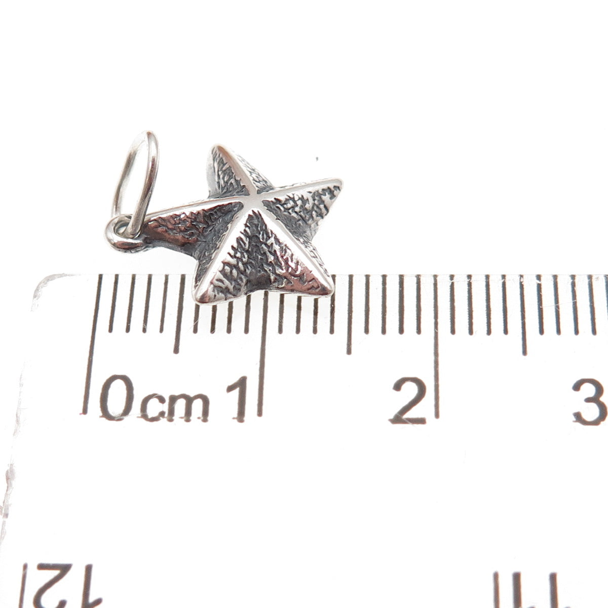 925 Sterling Silver Vintage Starfish Oxidized Charm Pendant