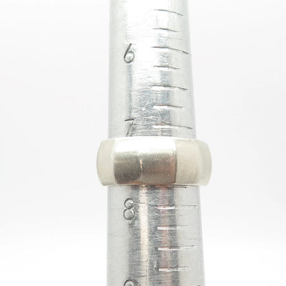 925 Sterling Silver Vintage Modernist Band Ring Size 7.75