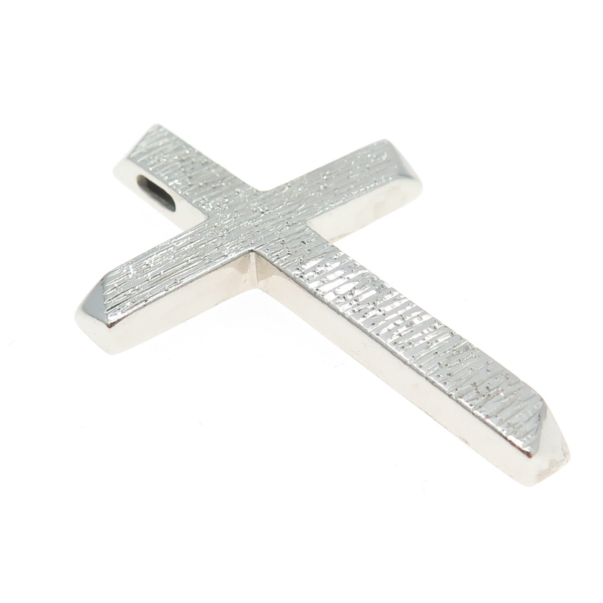 HRCI 925 Sterling Silver Vintage Textured Cross Slide Pendant