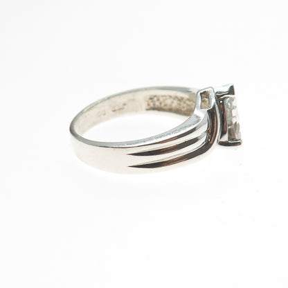 JED Joseph Demarco 925 Sterling Silver Vintage Pear-Cut C Z Ring Size 7