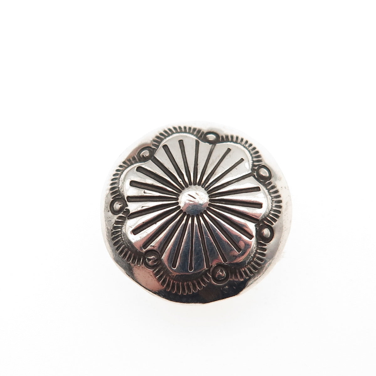 Old Pawn 925 Sterling Silver Vintage Southwestern Concho Tribal Clip Button