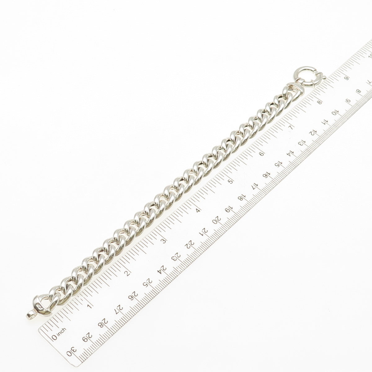 JCM Jacmel Mauritius 925 Sterling Silver Vintage Italy Cuban Link Bracelet 8"