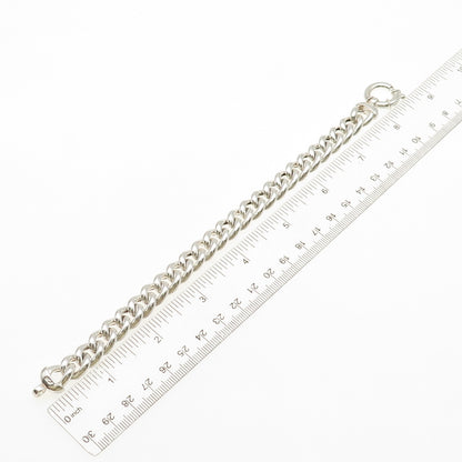JCM Jacmel Mauritius 925 Sterling Silver Vintage Italy Cuban Link Bracelet 8"
