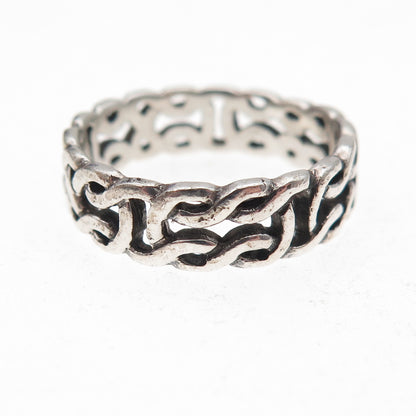 Peter Stone Sterling Silver Vintage Celtic Love Knot Oxidized Band Ring Size 7