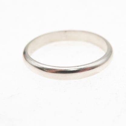 925 Sterling Silver Vintage Mexico Classic Wedding Band Ring Size 8