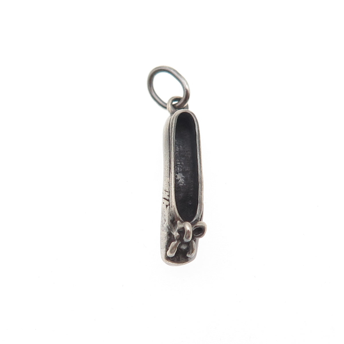 Sunwest 925 Sterling Silver Vintage Ballerina Shoe 3D Mini Charm Pendant