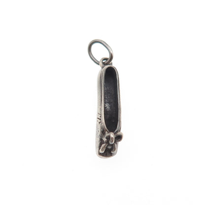 Sunwest 925 Sterling Silver Vintage Ballerina Shoe 3D Mini Charm Pendant