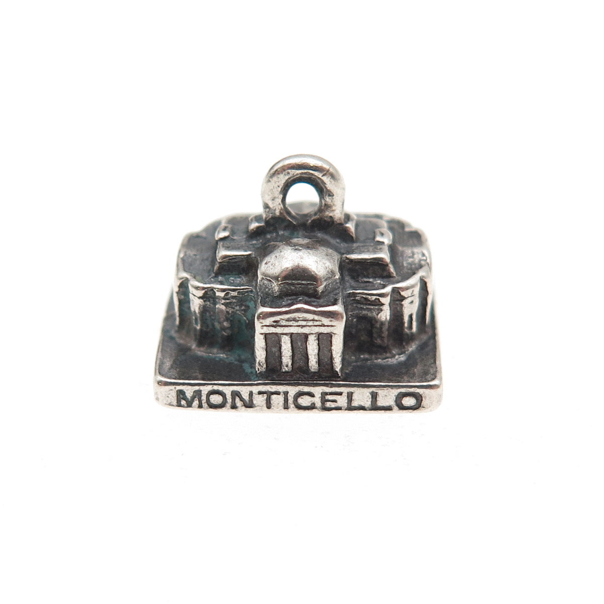 925 Sterling Silver Vintage Thomas Jefferson's Monticello 3D Charm Pendant