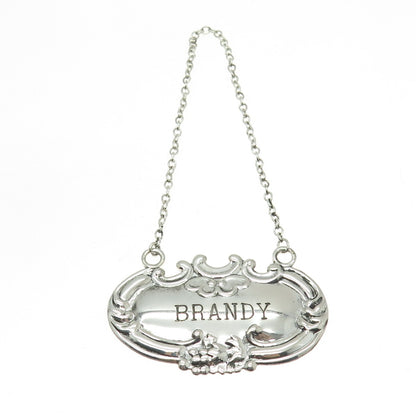 WALLACE 925 Sterling Silver Antique Art Deco "Brandy" Bottle Tag