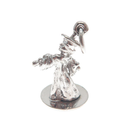 925 Sterling Silver Vintage Graduate Boy Minimalist 3D Charm Pendant