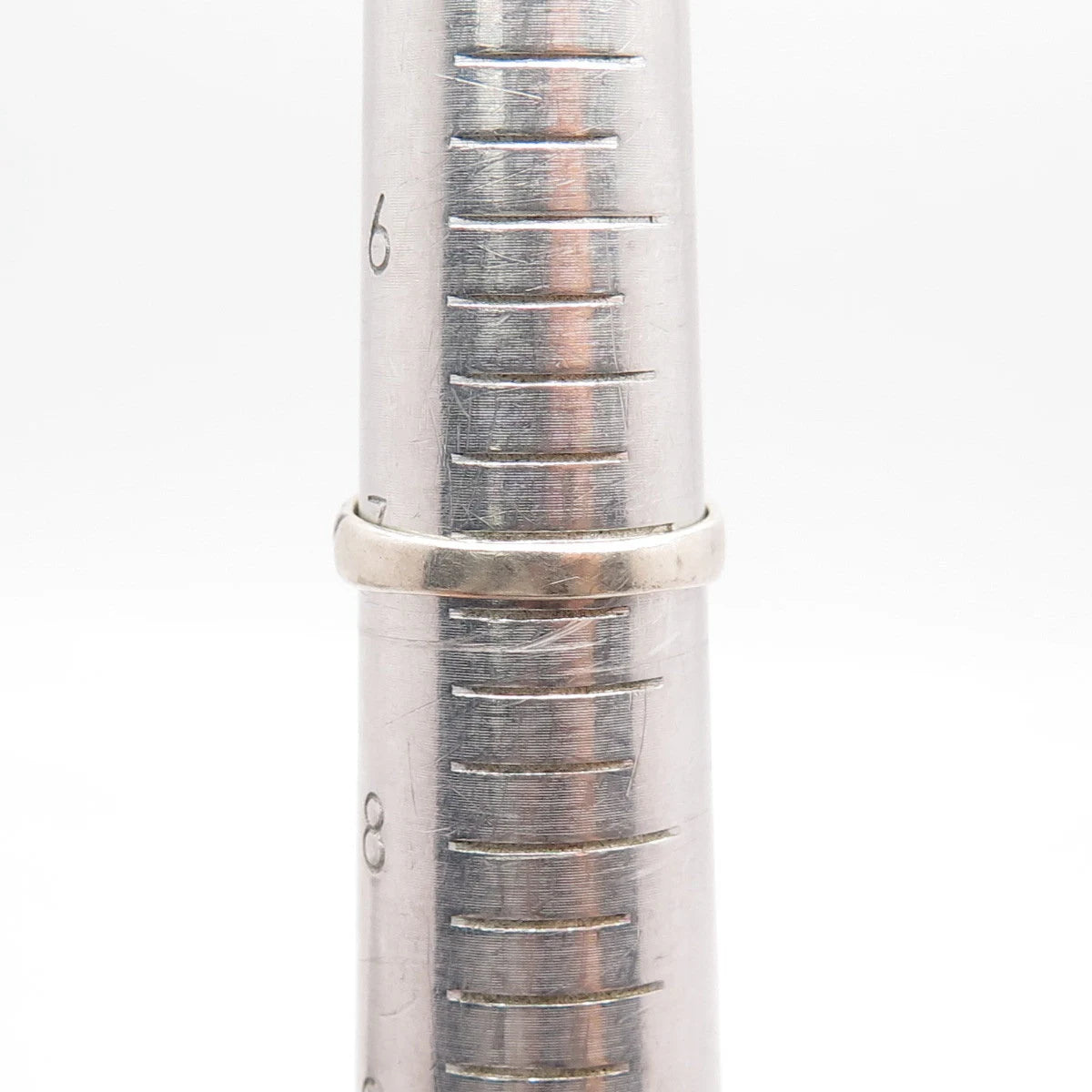 925 Sterling Silver Vintage Ribbed Crossover Ring Size 7.25