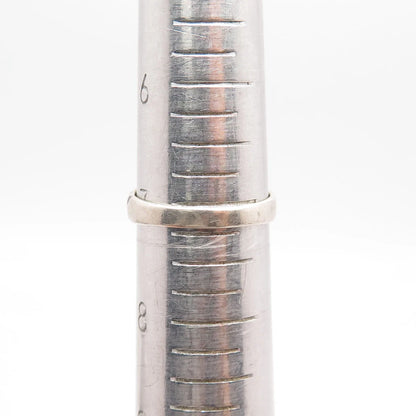 925 Sterling Silver Vintage Ribbed Crossover Ring Size 7.25