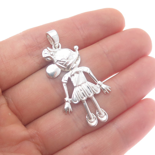 925 Sterling Silver Vintage Minnie Mouse Charm Pendant