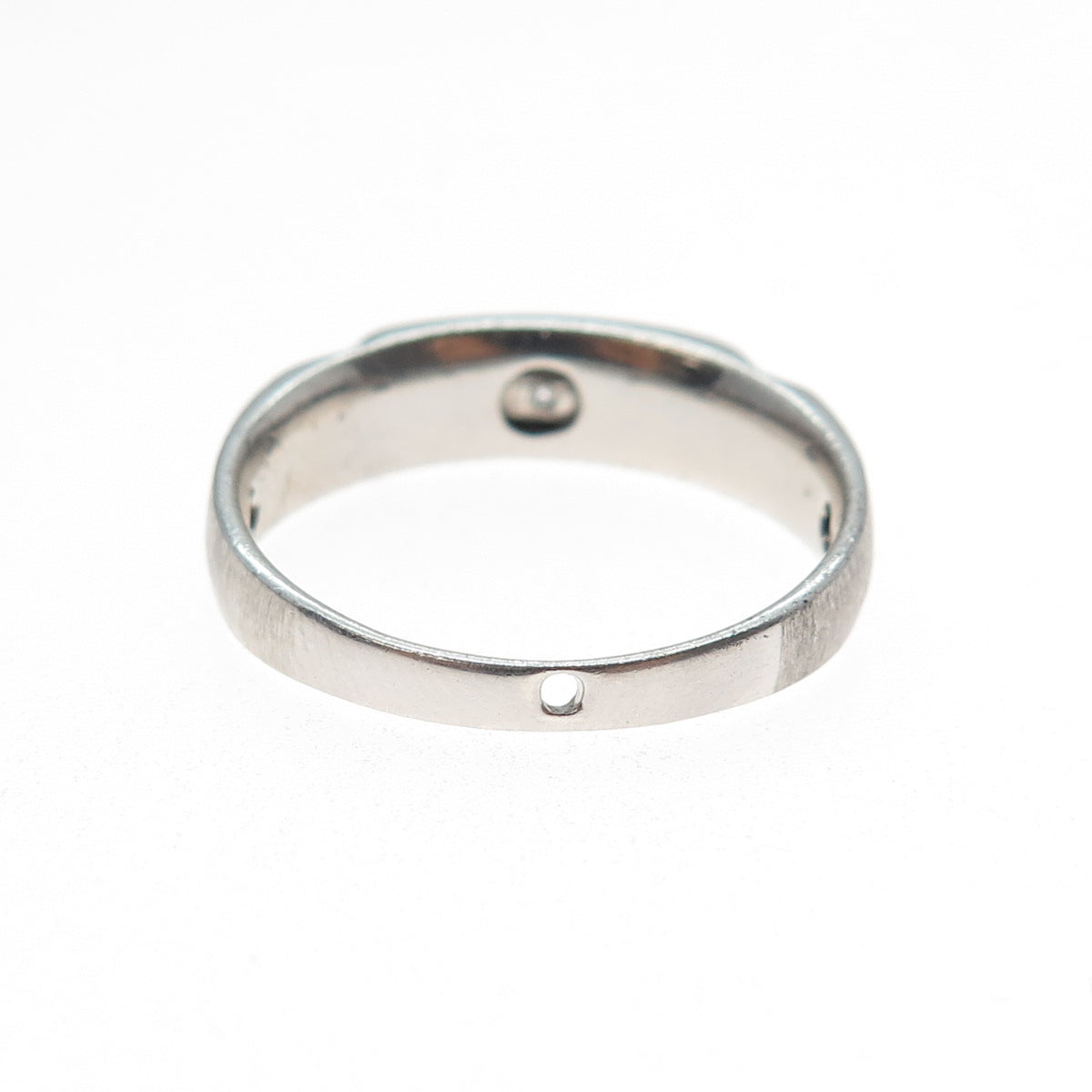 925 Sterling Silver Round-Cut C Z Modernist Ring Size 11.25