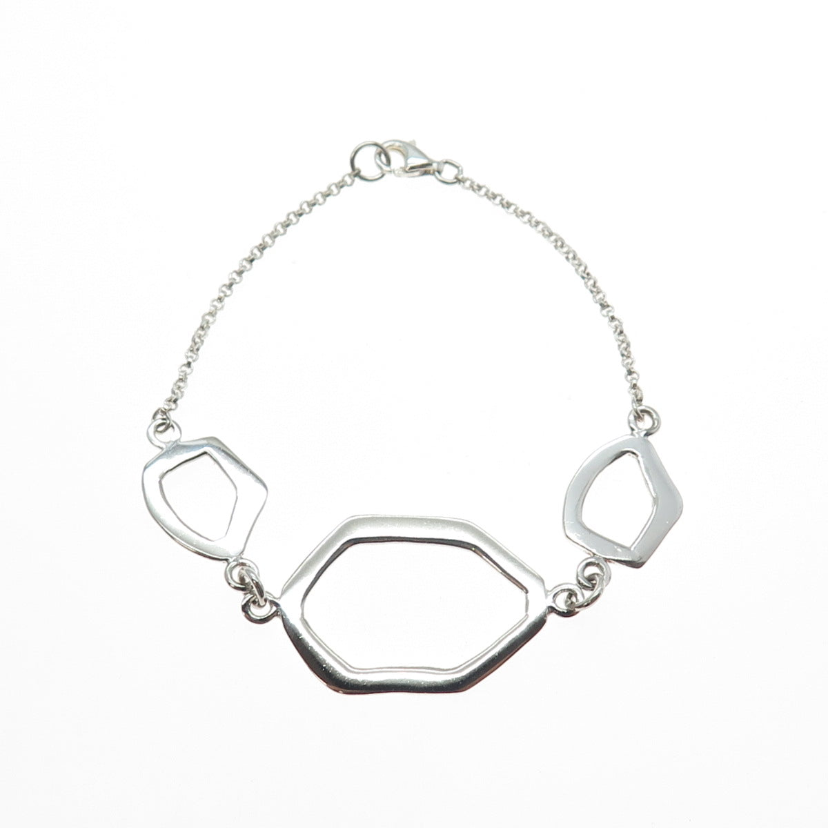 MWS Mark Wasserman Samara 925 Sterling Silver Vintage Modernist Bracelet 7"