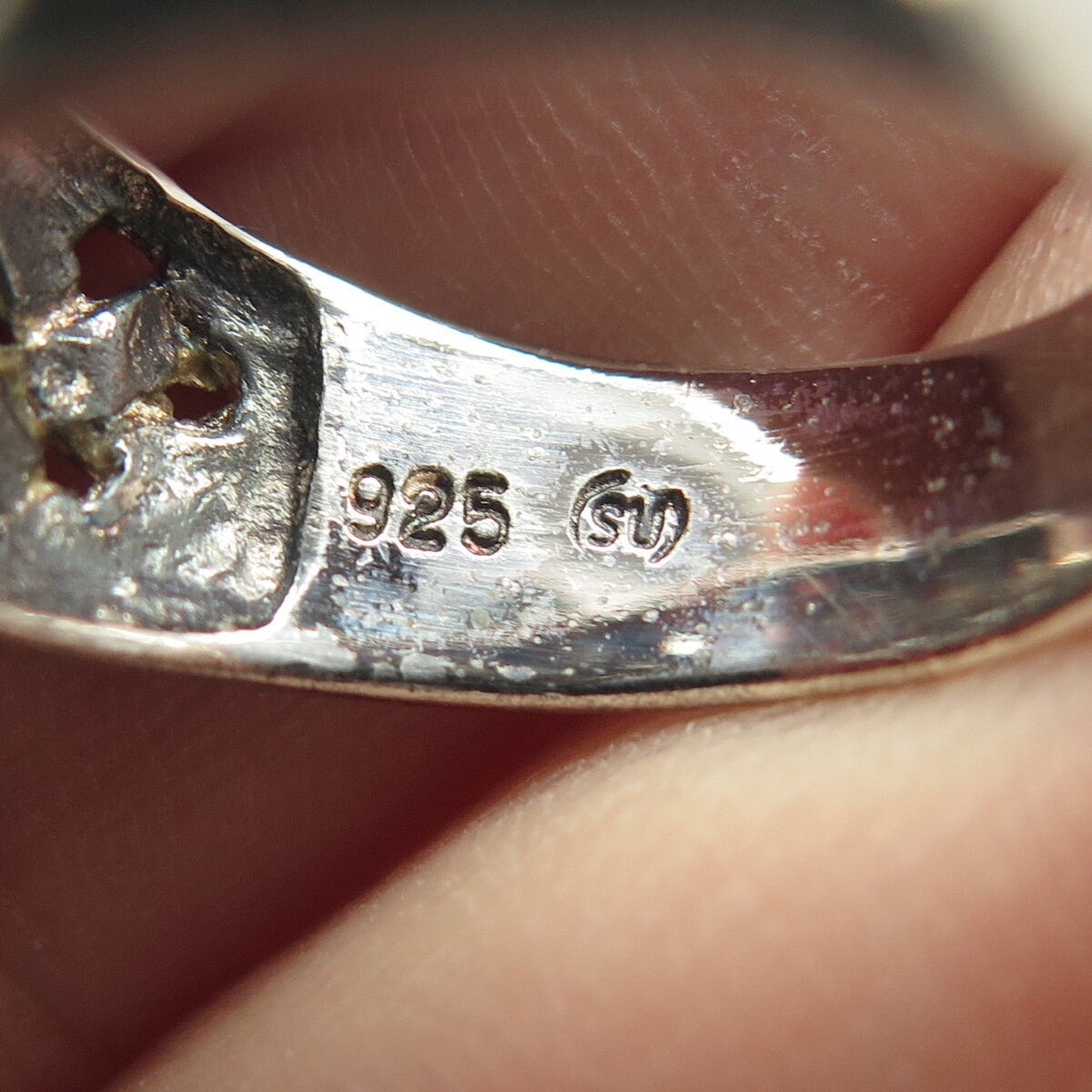 925 Sterling Silver Vintage Wicker Ring Size 8.25