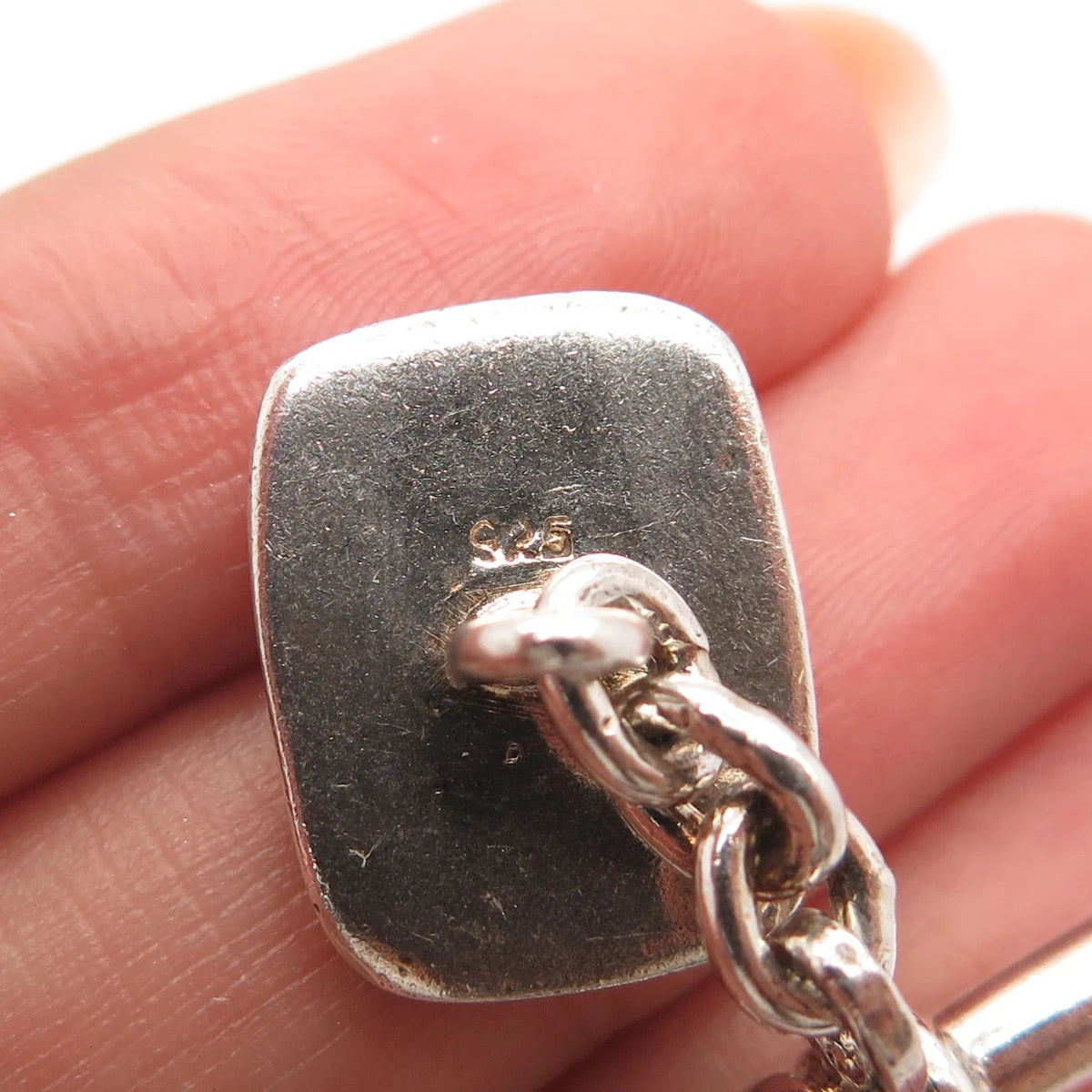 925 Sterling Silver Vintage Smooth Rectangle Cufflinks