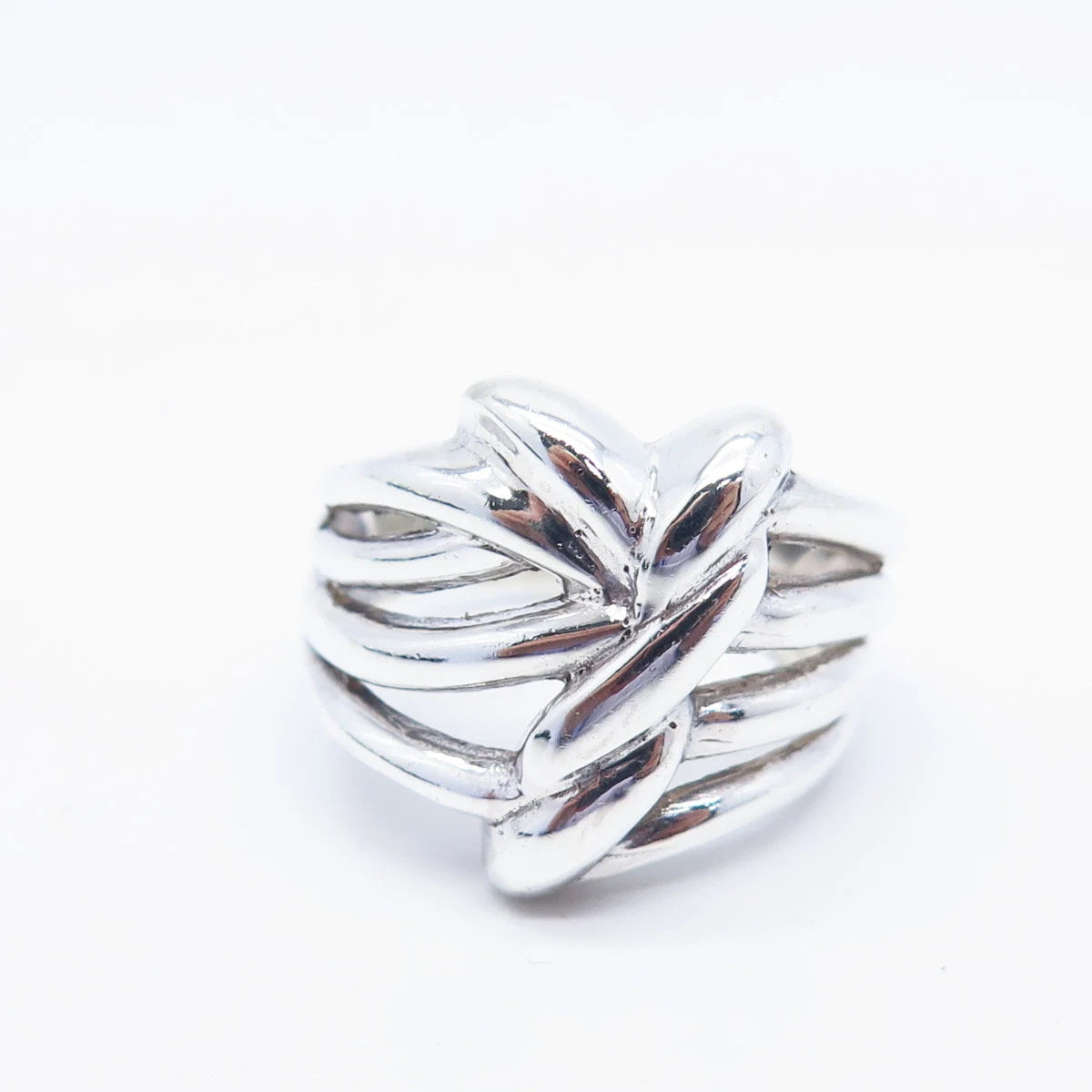 925 Sterling Silver Vintage Striped Ring Size 8.25