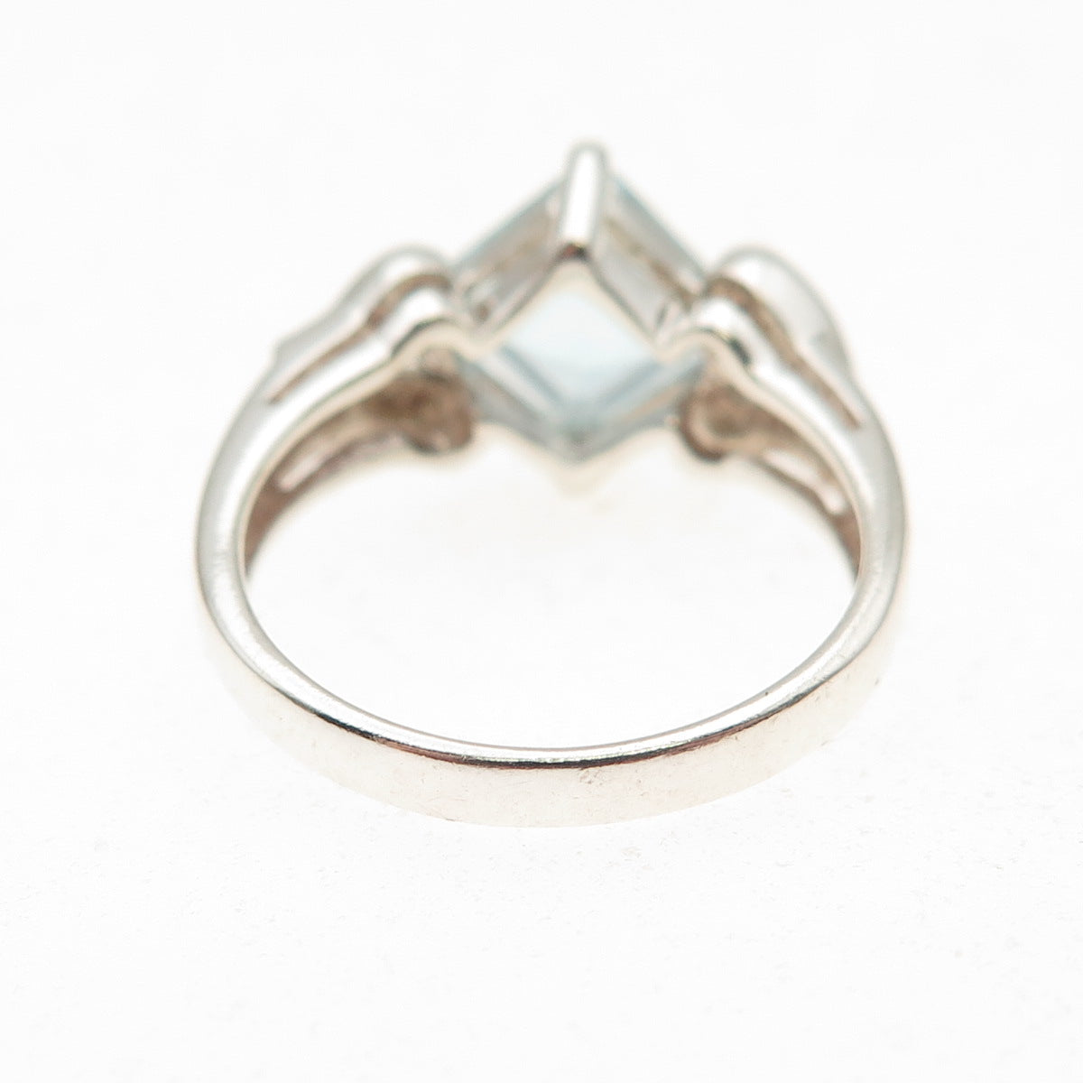 CNA Pranda 925 Sterling Silver Vintage Real Blue Topaz Heart Ring Size 6