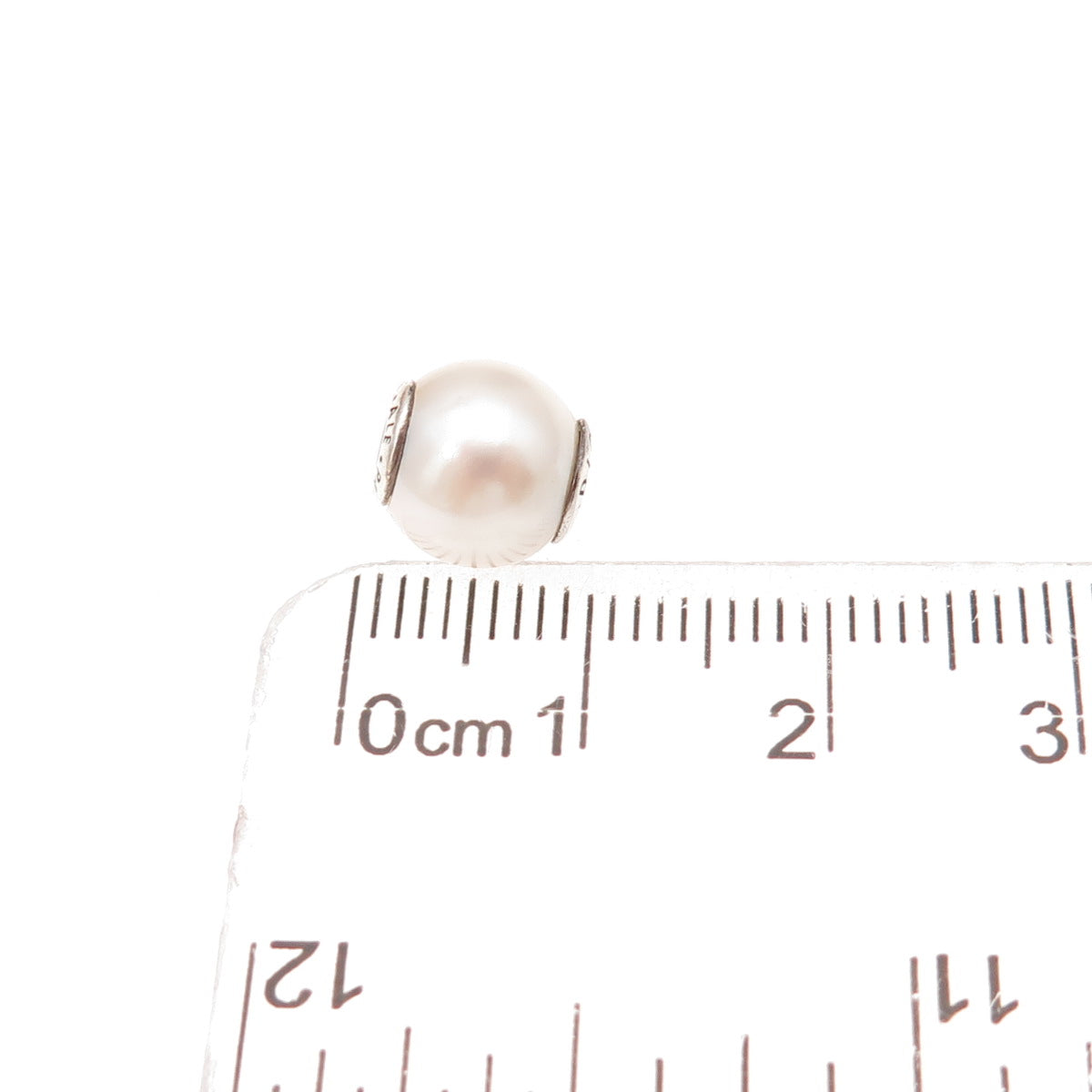 Pandora 925 Sterling Silver Real Pearl Essence Dignity Slide Bead Charm