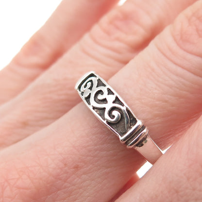 Charles Winston 925 Sterling Silver Vintage Spiral Oxidized Ring Size 7.25