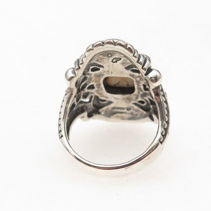 Carolyn Pollack 925 Sterling Silver Vintage Real Jasper & Agate Ring Size 8.25
