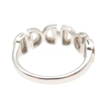 925 Sterling Silver Real Champagne Diamond Anchor Link Ring Size 8